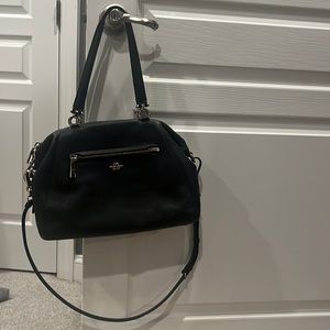 Black leather coach crossbody/satchel